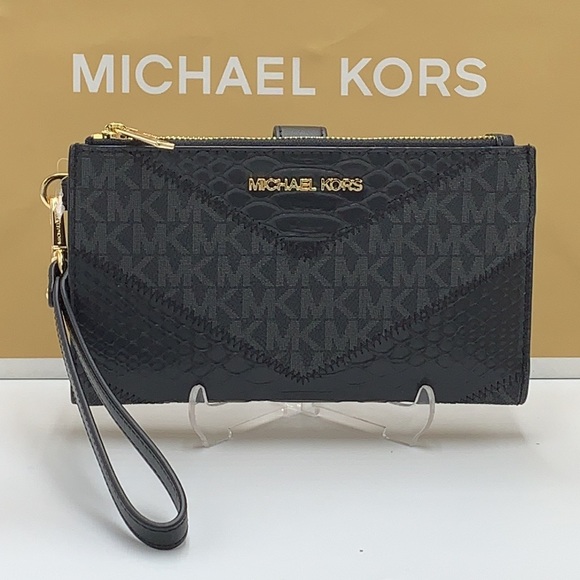 Michael Kors Large Double Zip Wristlet 
Smartphone Case Wallet Black Mul… - Picture 11 of 12